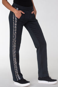 Leopard Sequins Taping Track Pants