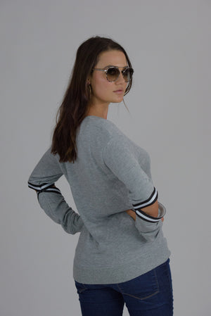 Heather Grey Sweatshirt w/ Elbow Taping Cutouts