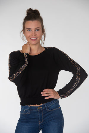 Cropped Leopard Taping Long Sleeve