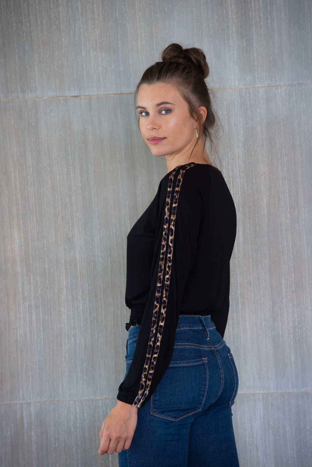 Cropped Leopard Taping Long Sleeve
