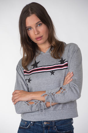 Cropped Stars w/ Taping Hoodie