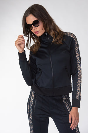 Leopard Sequins Taping Track Jacket