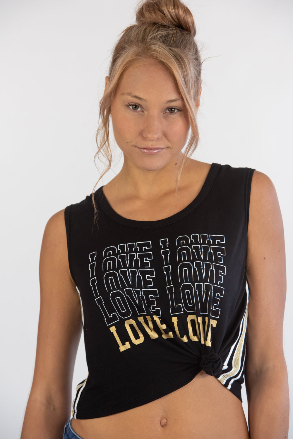 Love Black Knotted Tank